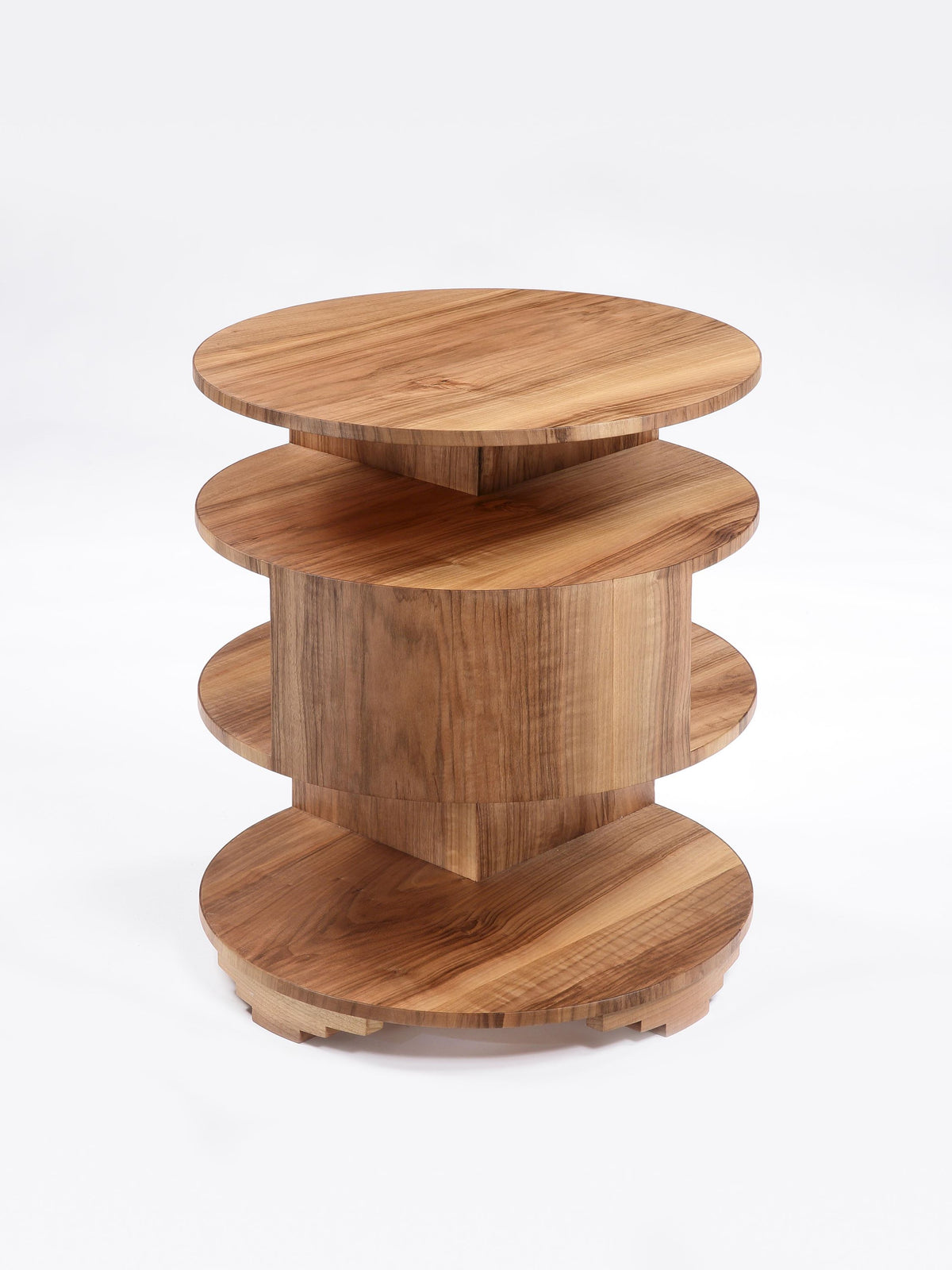 Three Sided Table Rounded Circular Three Tiered Table – WARECO