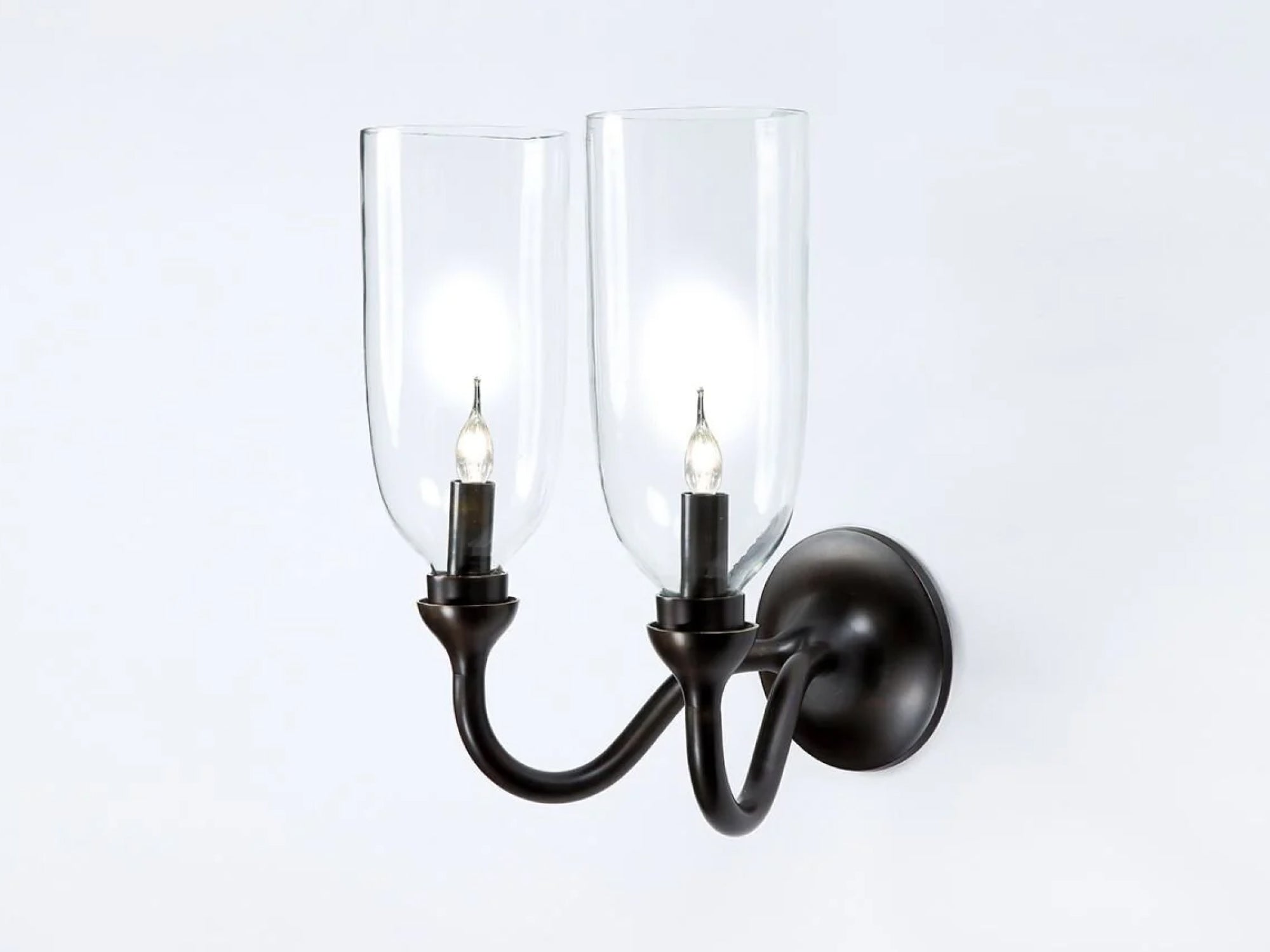 CURVED DOUBLE ARM WALL LIGHT